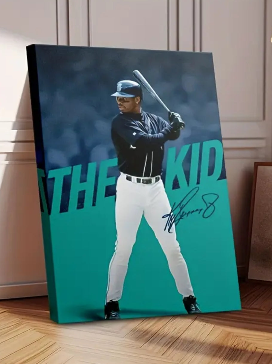 Ken Griffey Junior, Canvas Print - Action Pose