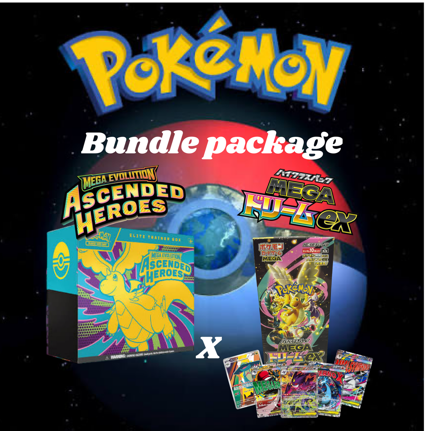 Ascended heroes ETB and Mega Dreams (JP) booster box bundle