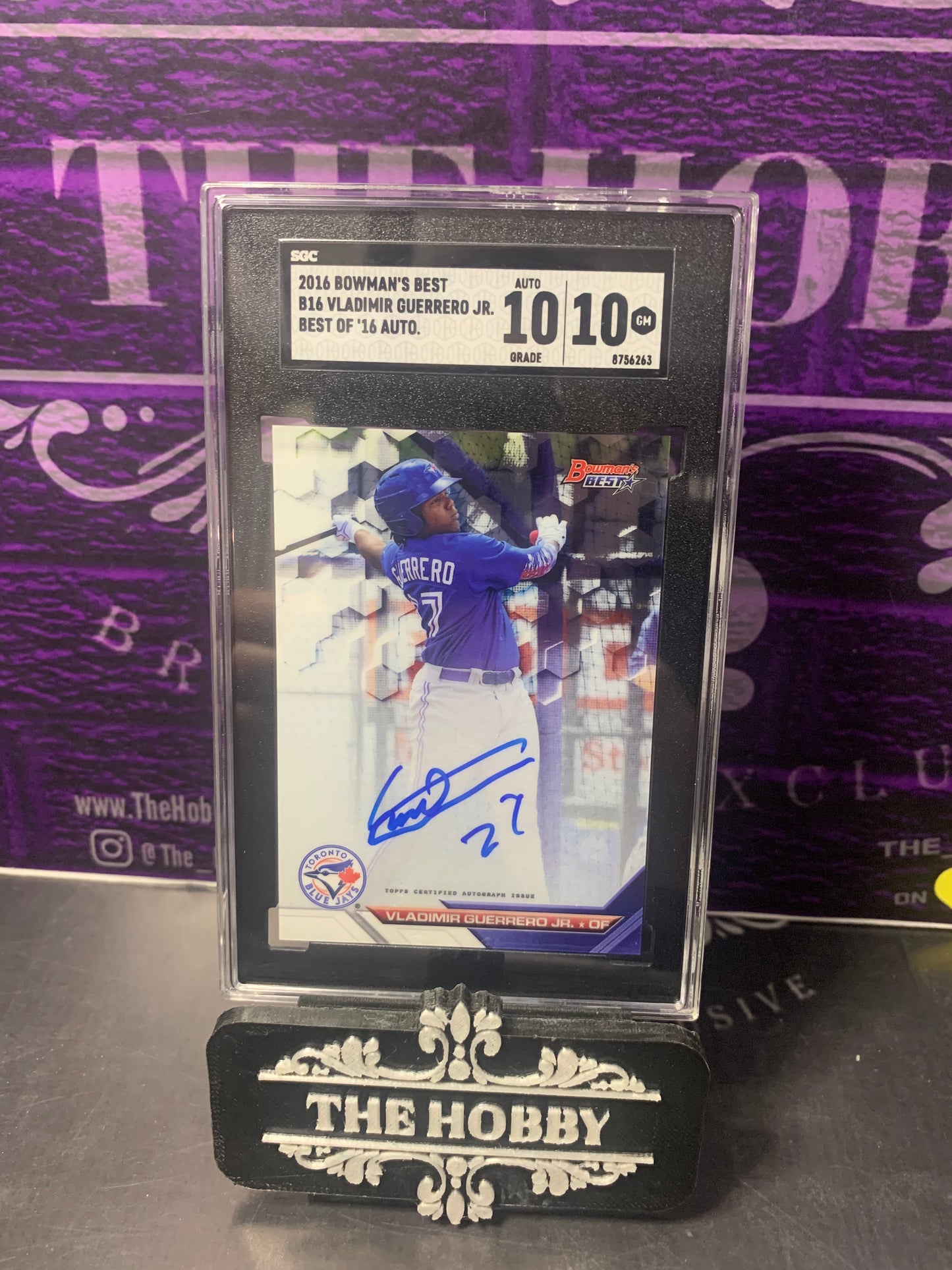MLB - 2016 Vladimir Guerrero Jr. On Card Auto SGC 10/10