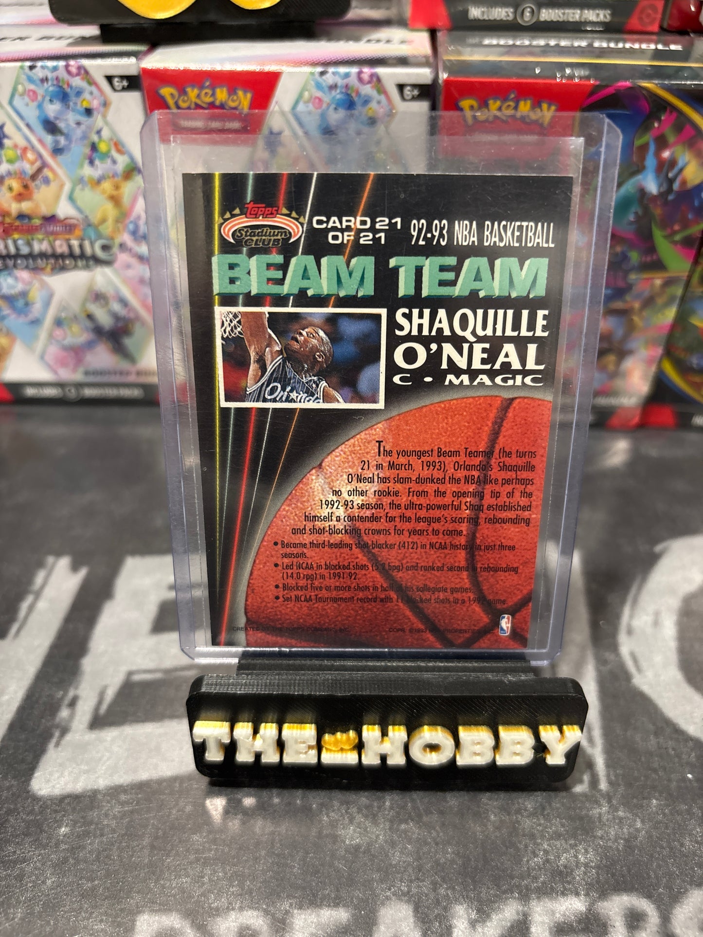 1992-93 TOPPS STADIUM CLUB SHAQUILLE O'NEAL BEAM TEAM ROOKIE CARD #21