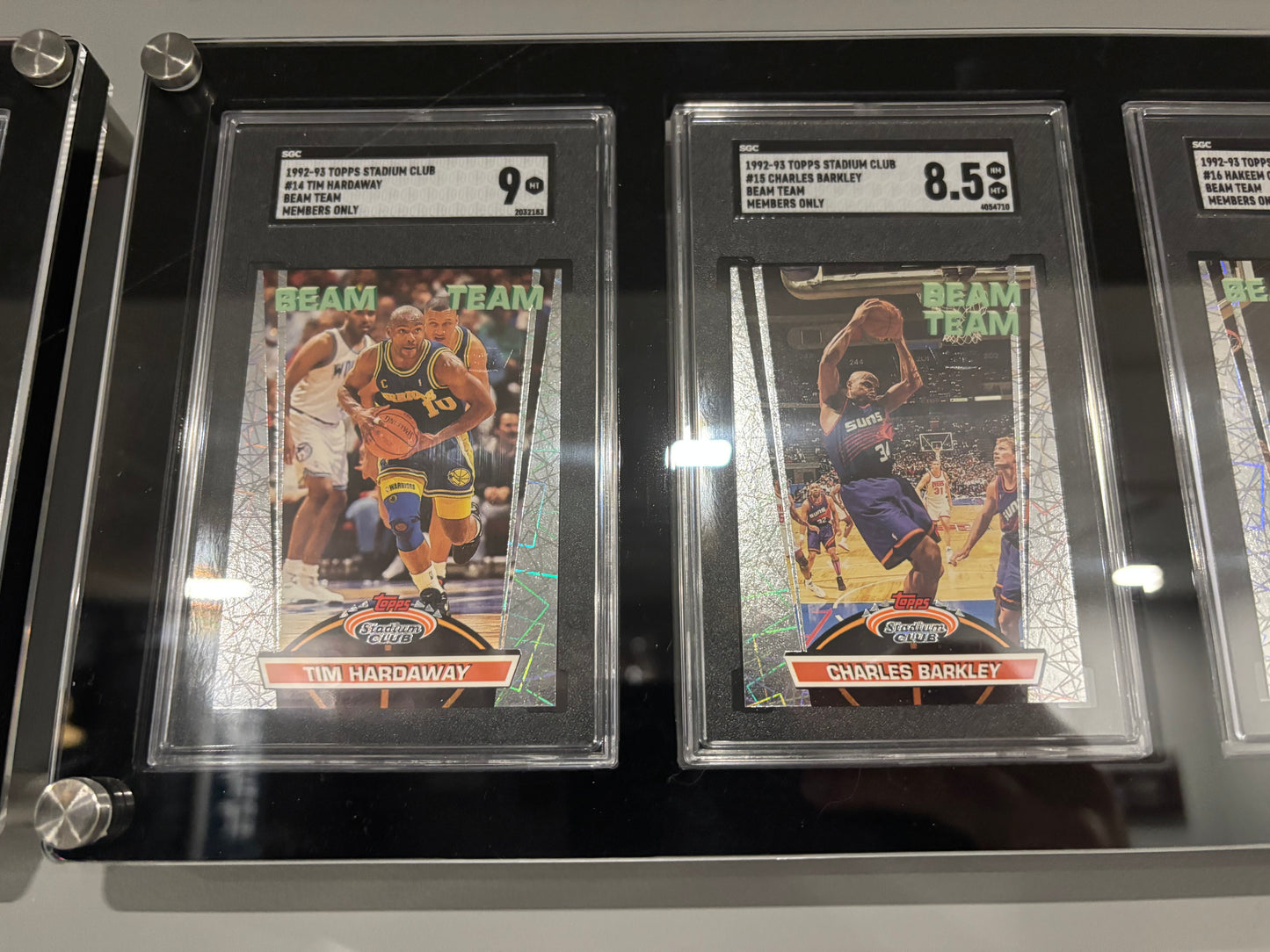 Items included
92/93 members only tops stadium club complete set with beam team graded by SGC

1987 NBA fleer sticker set grated PSA 8

1988 NBA fleer binder set with three Jordans included