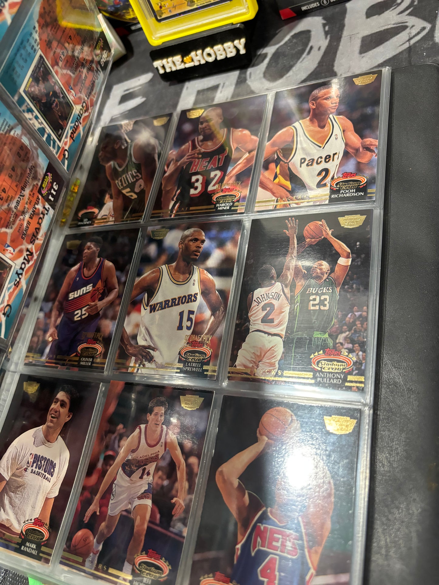 Items included
92/93 members only tops stadium club complete set with beam team graded by SGC

1987 NBA fleer sticker set grated PSA 8

1988 NBA fleer binder set with three Jordans included