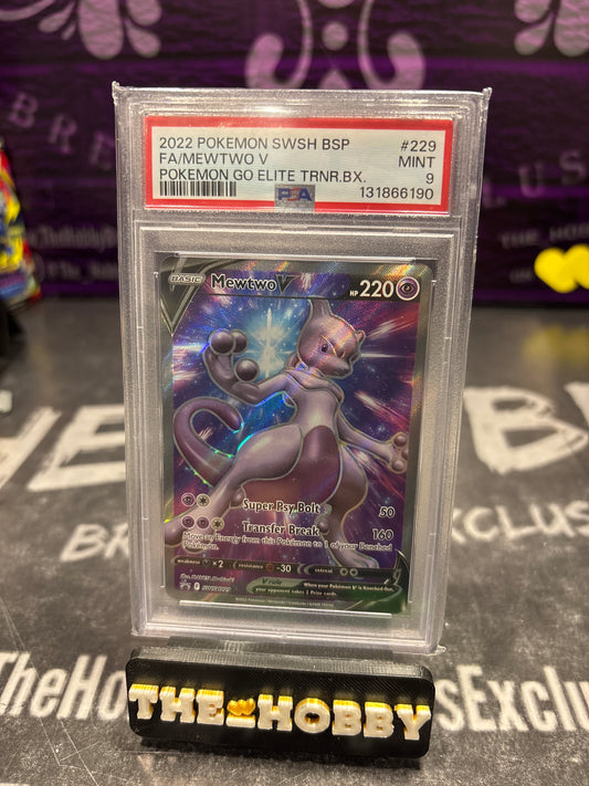 2022 Pokemon SWSH BSP FA/Mewtwo V Pokemon go elite trainer box PSA 9