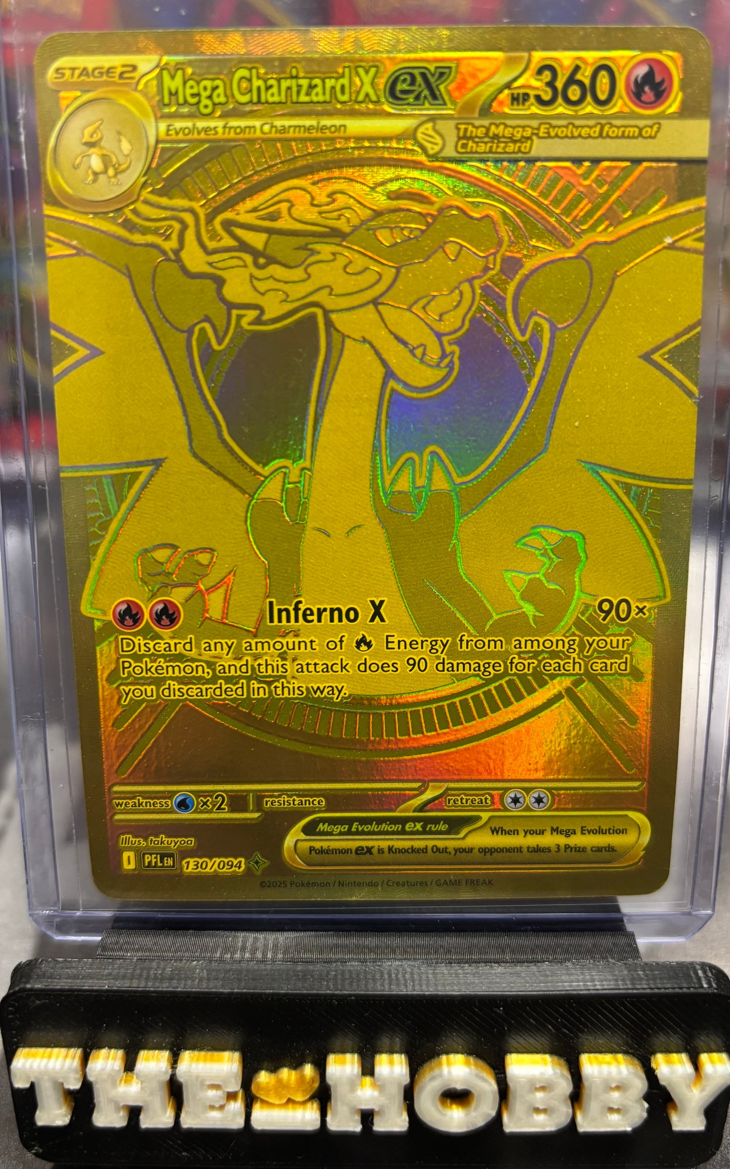 Pokemon TCG Phantasmal Flames Mega Charizard Ex Hyper Rare Gold