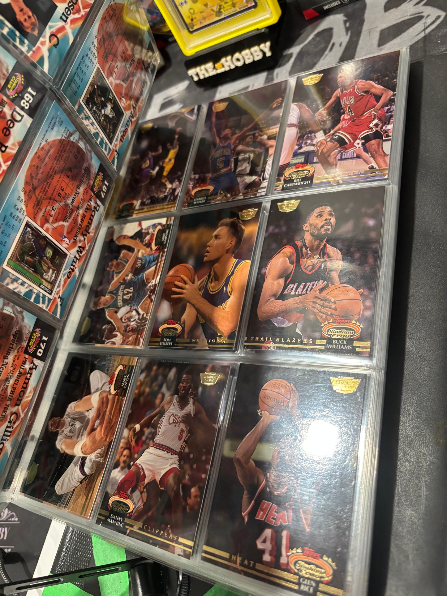 Items included
92/93 members only tops stadium club complete set with beam team graded by SGC

1987 NBA fleer sticker set grated PSA 8

1988 NBA fleer binder set with three Jordans included