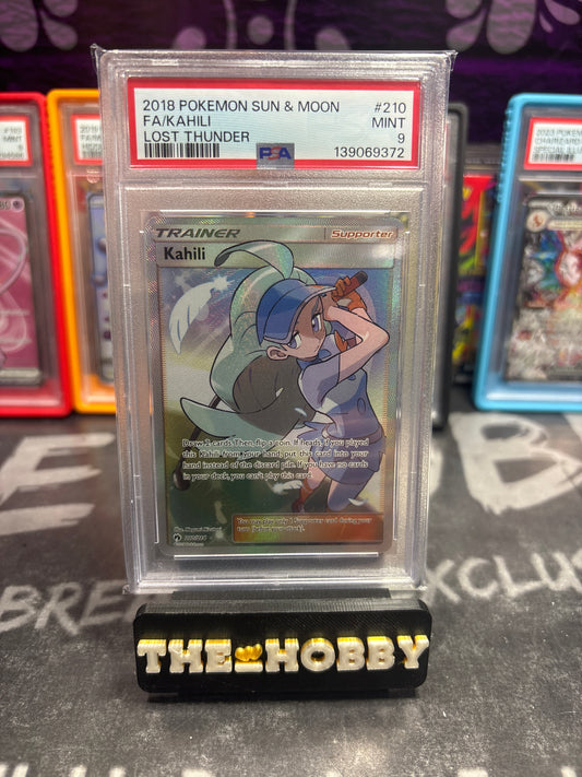Kahili trainer, full art loss, thunder PSA 9