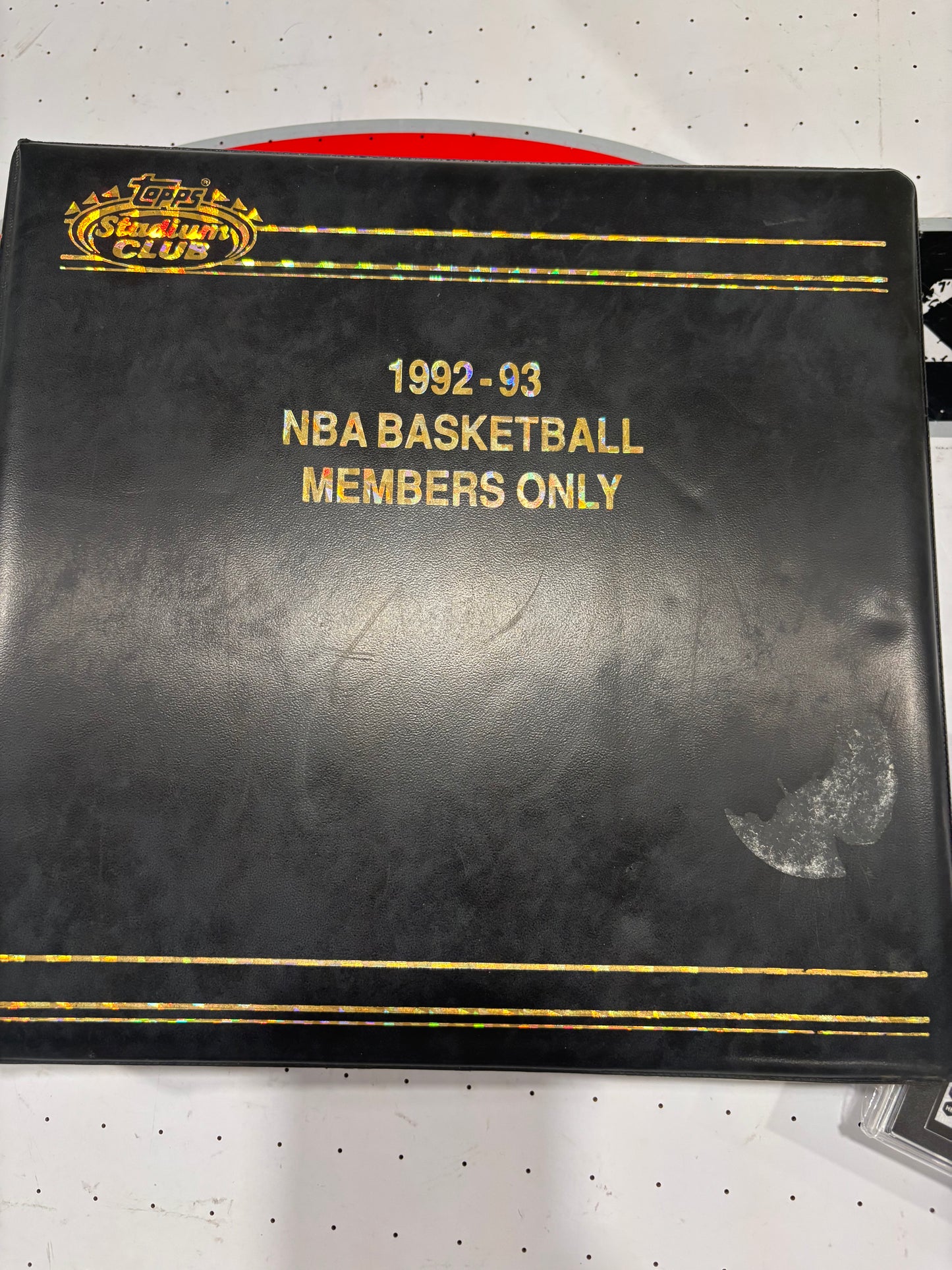 Items included
92/93 members only tops stadium club complete set with beam team graded by SGC

1987 NBA fleer sticker set grated PSA 8

1988 NBA fleer binder set with three Jordans included