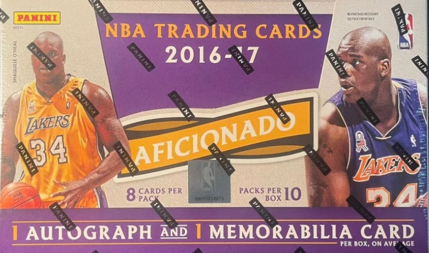 2016-17 Panini Aficionado Basketball Hobby Box Factory Sealed (80 Cards)