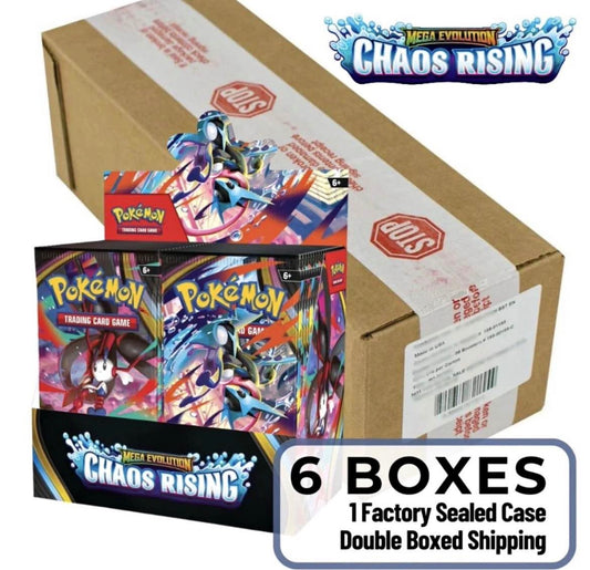 POKÉMON - MEGA EVOLUTION CHAOS RISING - 6 BOOSTER BOX CASE