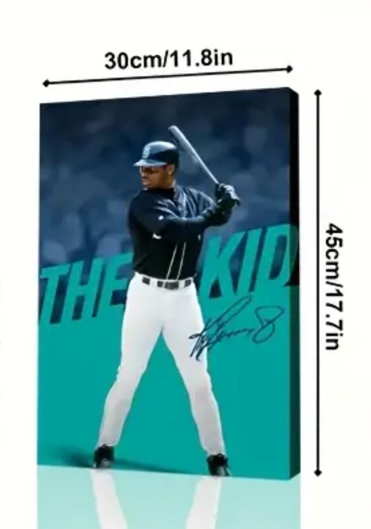 Ken Griffey Junior, Canvas Print - Action Pose