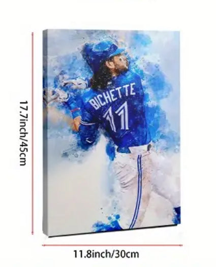 Bo Bichette canvas print Action Pose, Perfect Gift baseball fans