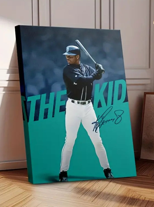 Ken Griffey Junior, Canvas Print - Action Pose