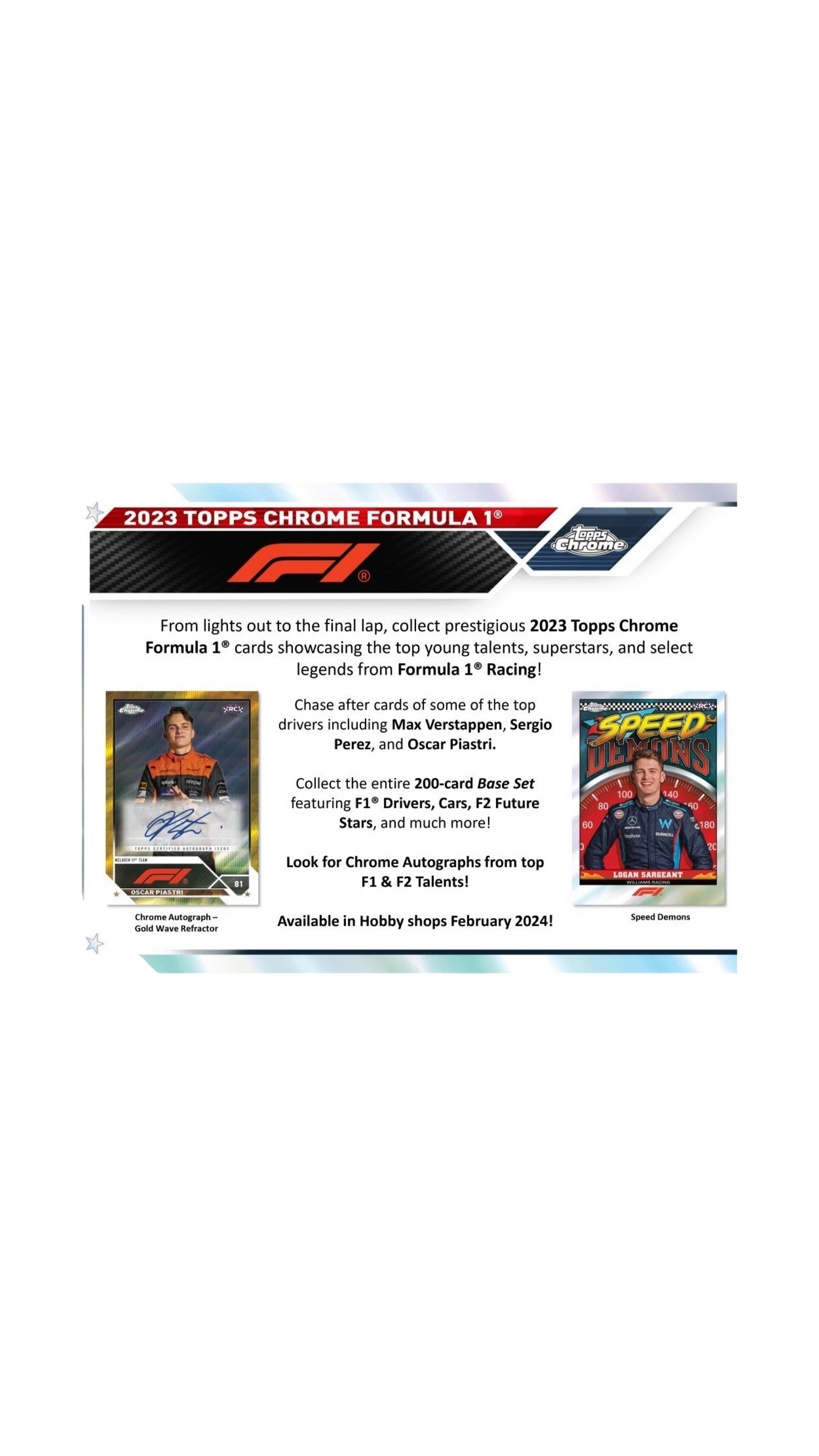 2023/24 Topps Chrome Formula 1 Racing Hobby Box