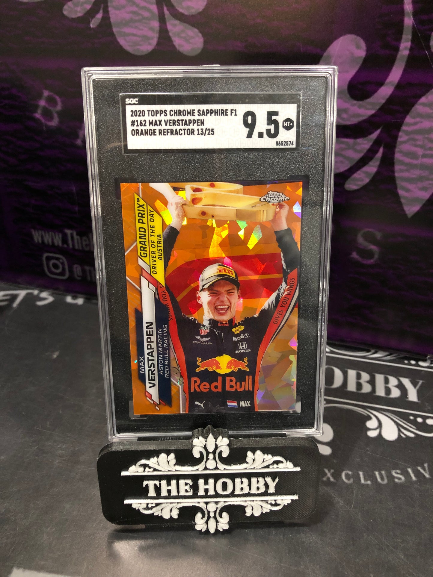 F1 - 2020 Max Verstappen Sapphire Orang Refractor 13/25