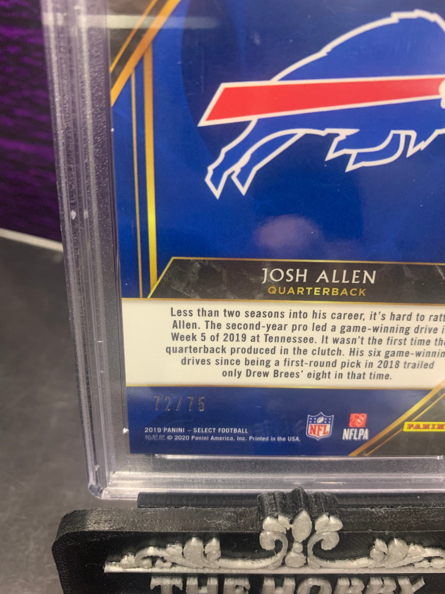 NFL JOSH ALLEN BLUE PRIZM 72/75