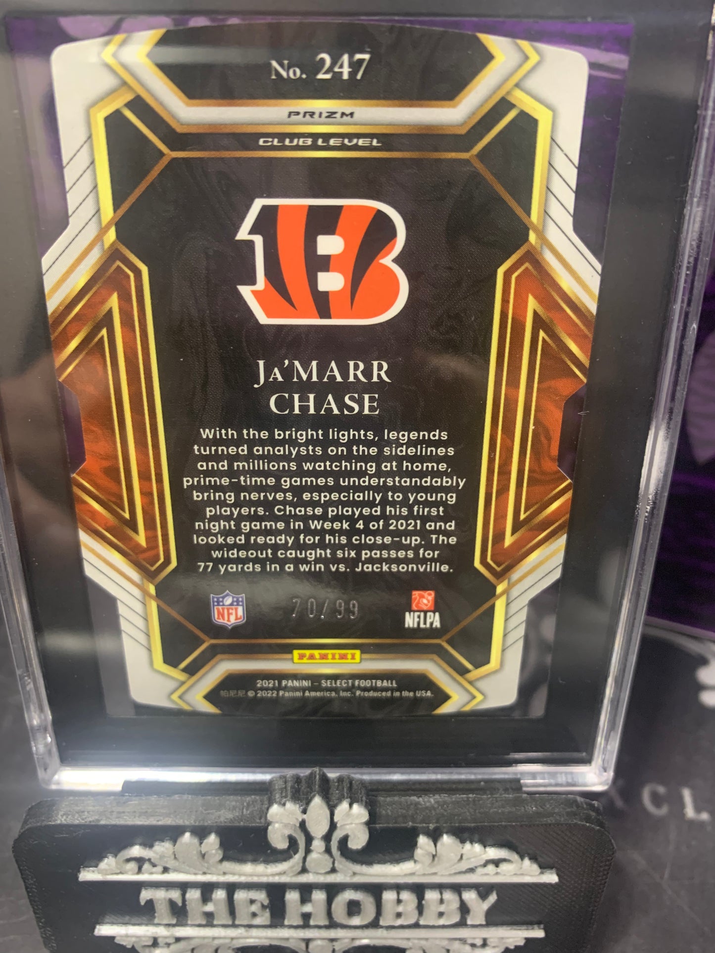 NFL JA'MARR CHASE RC WHITE DIE-CUT PRIZM 70/99